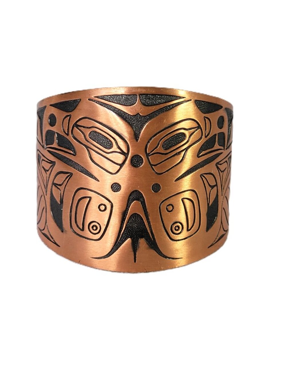 Vtg Bell Trading Post Solid Copper Cuff Bracelet Pacific Northwest Native Style